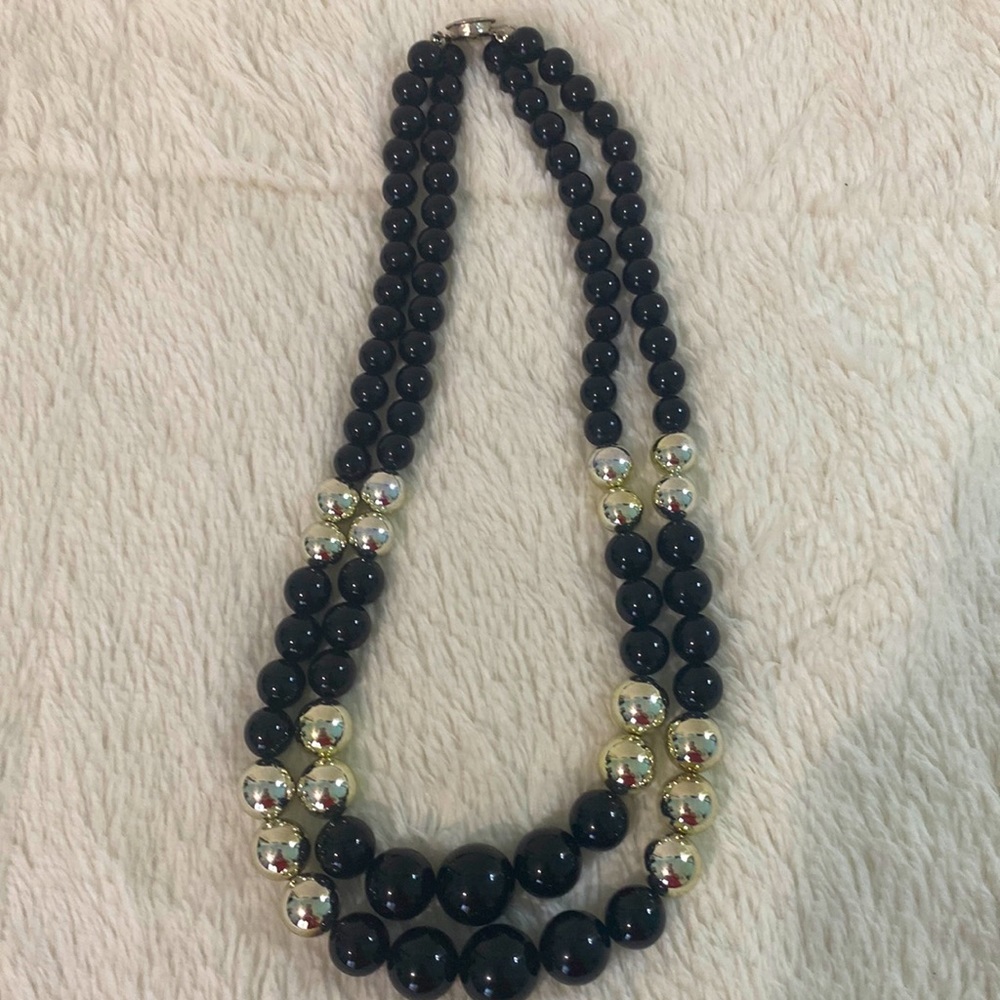 Black & Silver color beads necklace